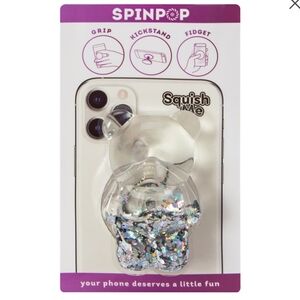 Phone Grip with Squishy Glitter Bear Design